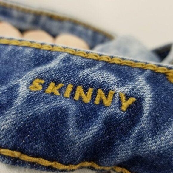 American Eagle Mens Light Wash Acid Wash Skinny Jeans Distressed 26 x 30 - Picture 9 of 11